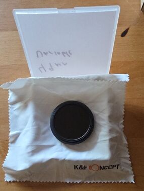 Black Camera Lens Filter with Protective Cloth